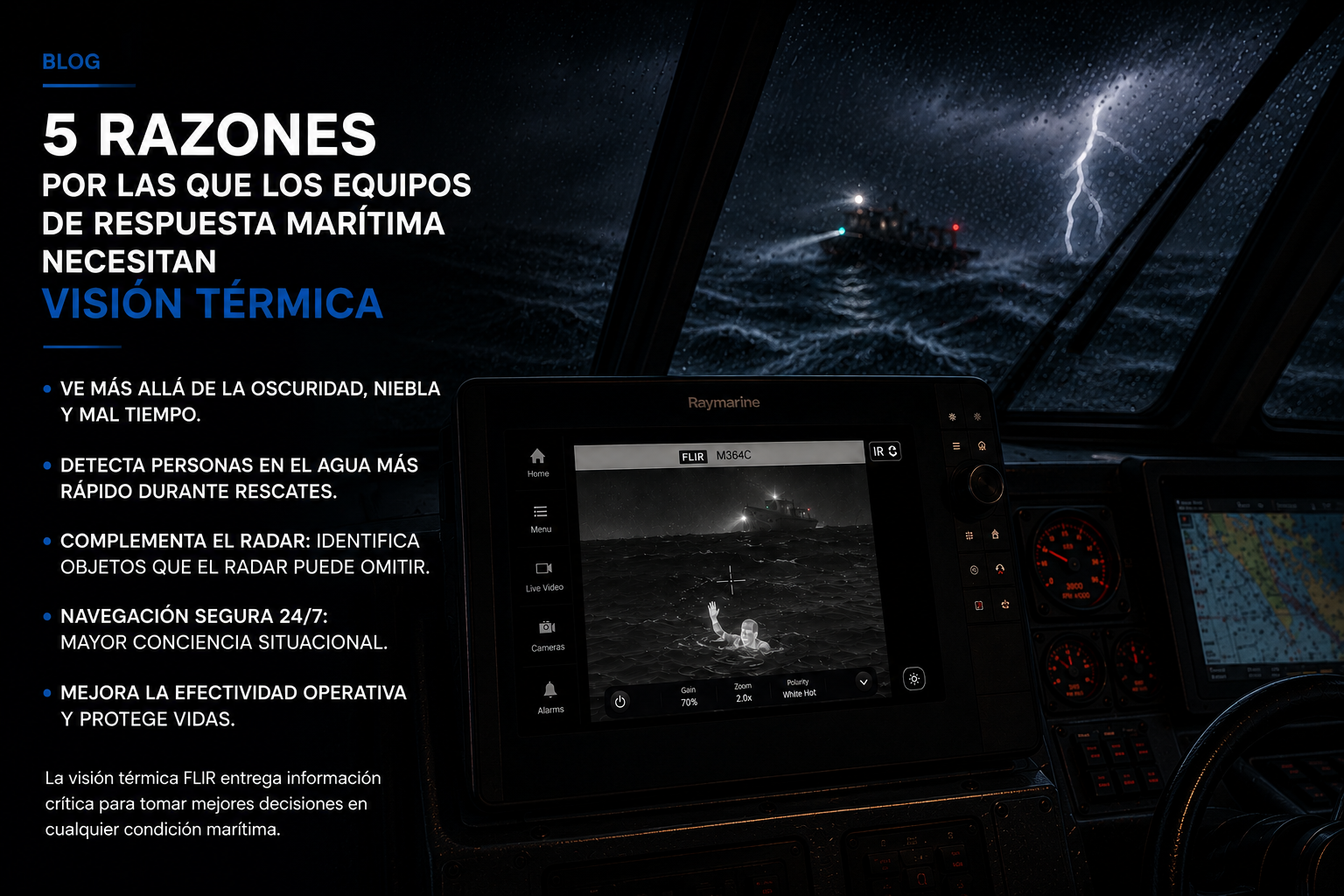 5 razones por las que los equipos marítimos necesitan cámaras térmicas FLIR