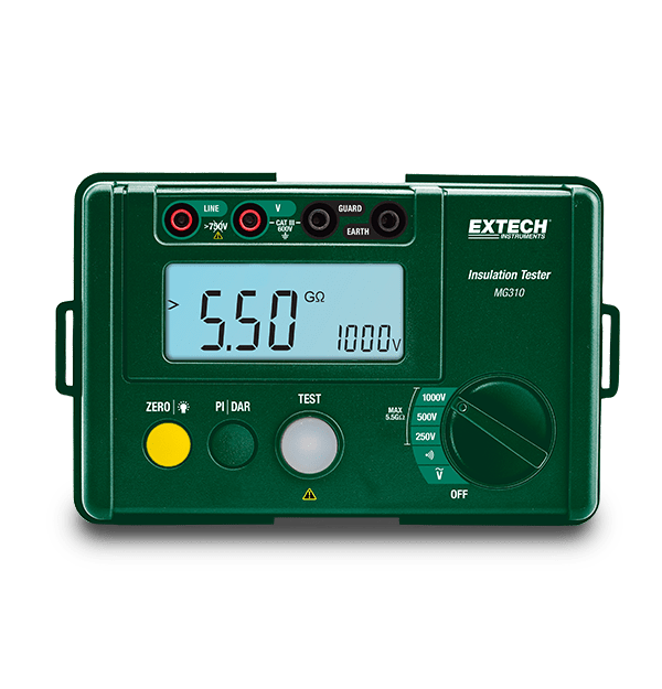 Extech MG310 Comprobador de Aislamiento/Multímetro CAT III 600V Compacto - Colvin y Cia Ltda.