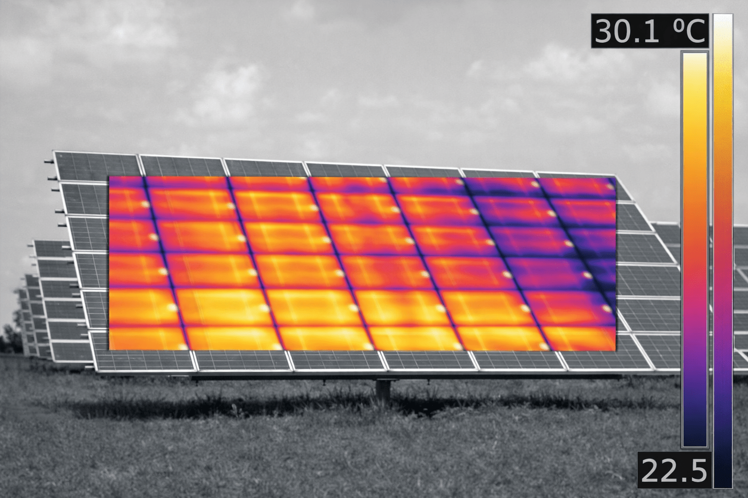 Termografía Infrarroja en Paneles Solares · Inspección y Mantenimiento Fotovoltaico - Colvin y Cia Ltda.